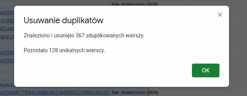 Usuwanie duplikatów w Excel