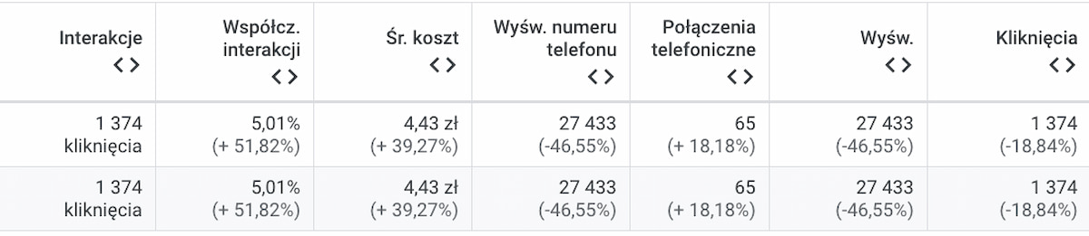 Raport połączeń