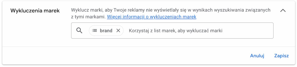 Wykluczenia marek